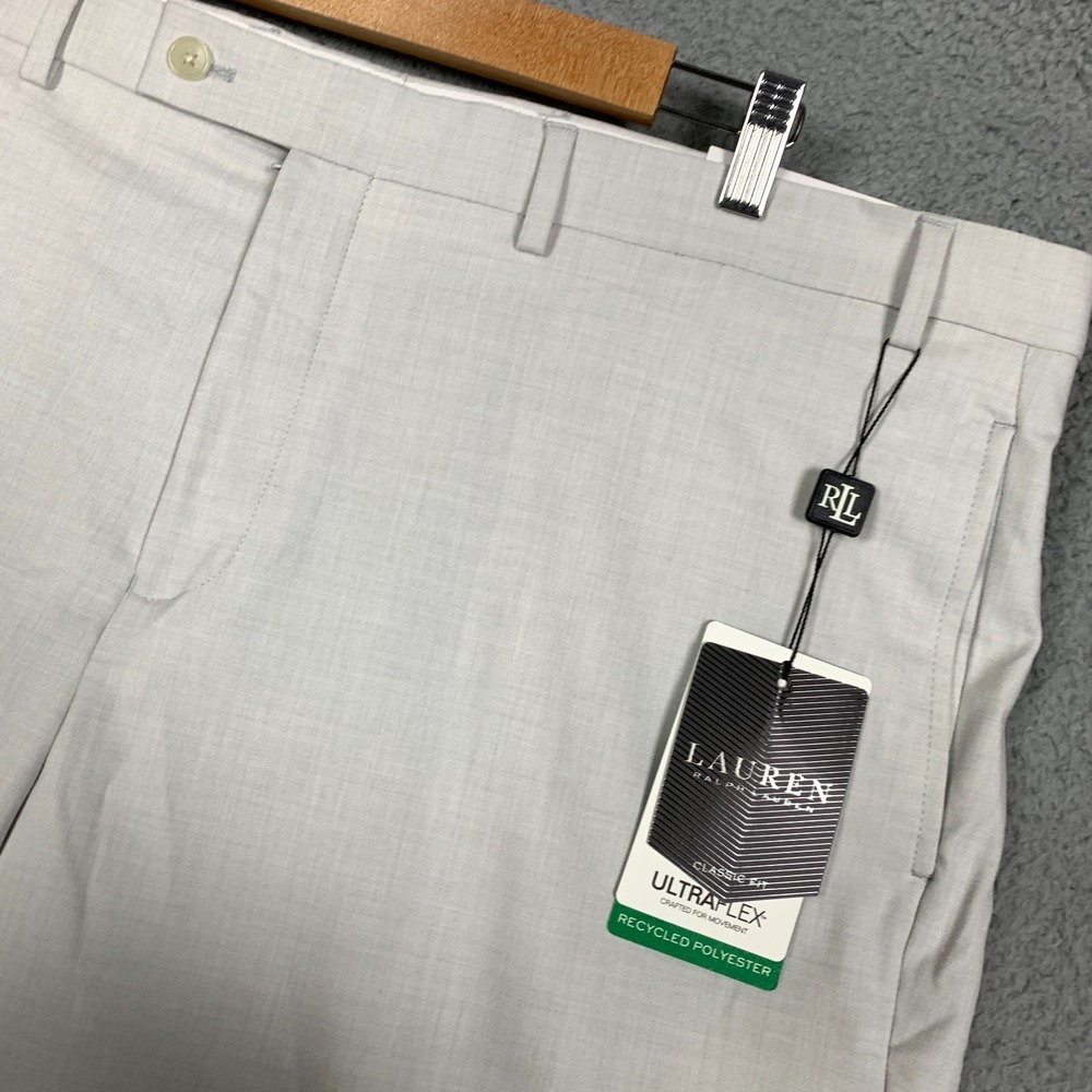 Lauren Ralph Lauren Dress Pants Men's 42 x 30 Gray Classic-Fit Ultraflex NWT $95
